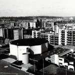 Vieille photo aérienne du centre ville