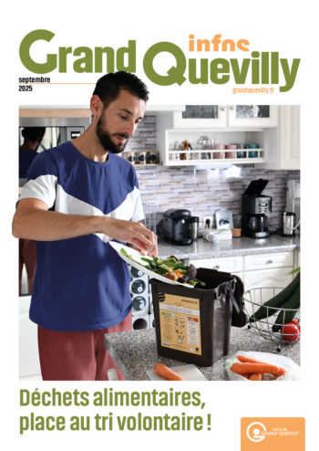 couverture du Grand Quevilly infos illustrant le tri des déchets à la maison